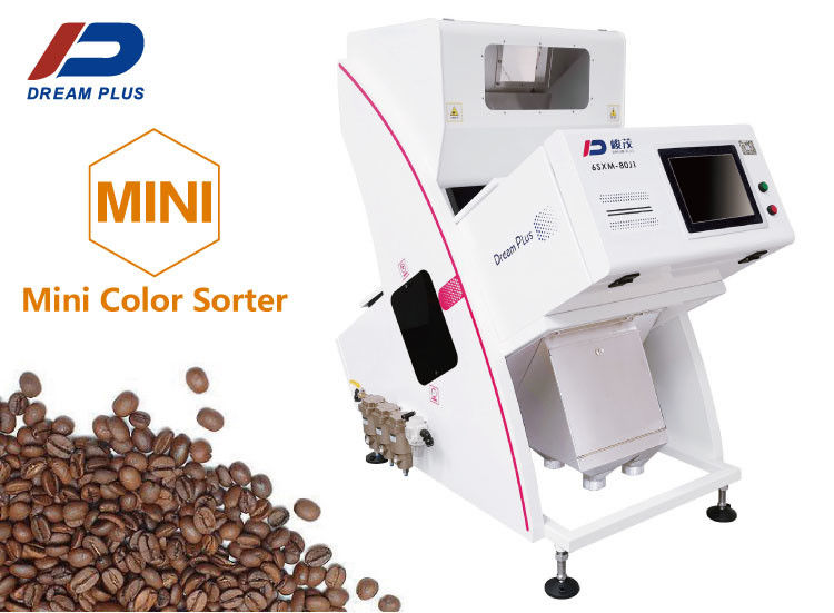 Uno scivolo Mini Coffee Bean Color Sorter che ordina verde ed i chicchi di caffè dell'arrosto